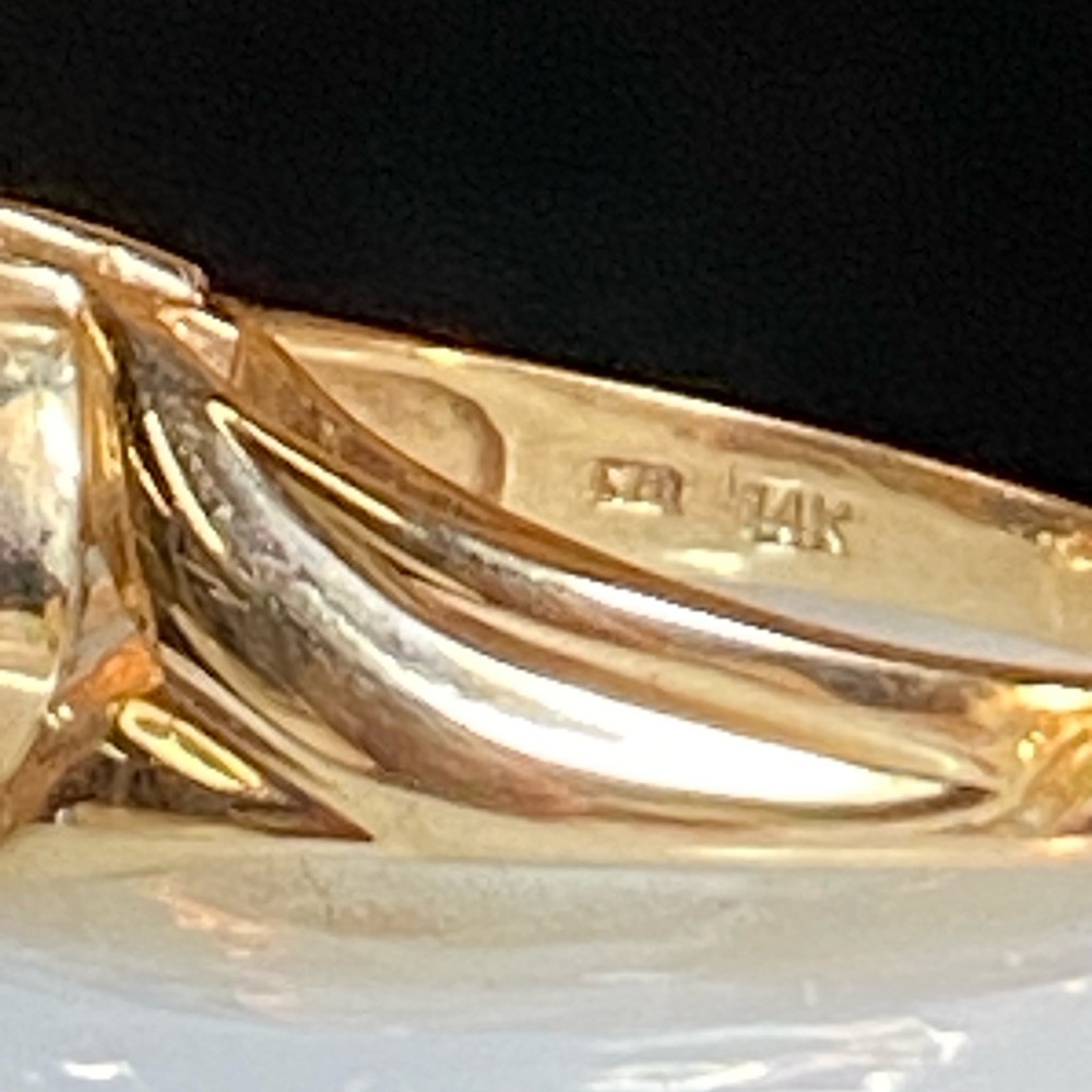 Vintage 14K Yellow Gold Moissanite Solitaire Ring Size 6 Large Sparkly - Picture 15 of 16
